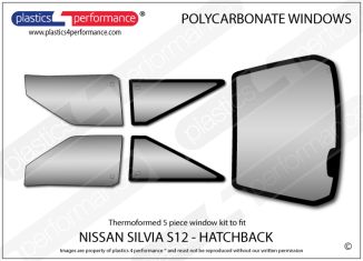 NISSAN - Silvia S12 Hatchback - Lexan Polycarbonate window kit