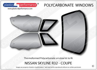 NISSAN - Skyline R32 - Lexan Polycarbonate window kit