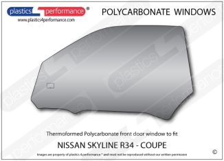 NISSAN - Skyline R34 - Lexan Polycarbonate left front door window