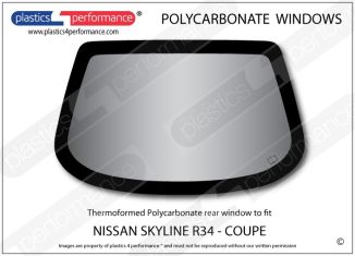 NISSAN - Skyline R34 - Lexan Polycarbonate rear screen