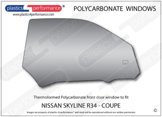 NISSAN - Skyline R34 - Lexan Polycarbonate right front door window