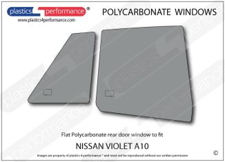 NISSAN Violet A10 Sedan - Lexan Polycarbonate right rear door window