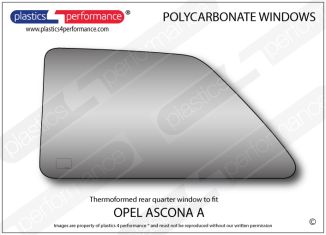 OPEL - Ascona A - Lexan Polycarbonate left rear quarter window