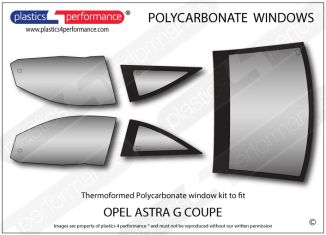 OPEL - Astra G Coupe - Lexan Polycarbonate window kit