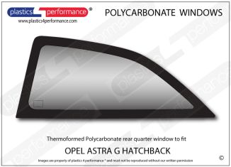 OPEL - Astra G 3dr Hatch - Lexan Polycarbonate left rear quarter window