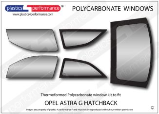OPEL - Astra G 3dr Hatch - Lexan Polycarbonate window kit