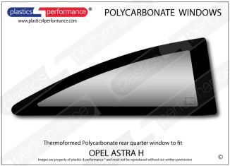 OPEL - Astra H 3dr - Lexan Polycarbonate left rear quarter window