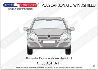 OPEL - Astra H 3dr - Hardcoated Lexan Polycarbonate front windscreen