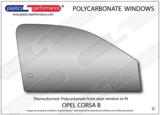 OPEL - Corsa B 3dr - Lexan Polycarbonate right front door window