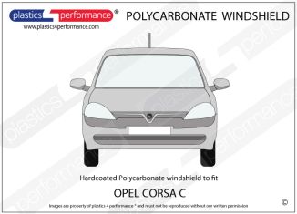 OPEL - Corsa C 3dr - Hardcoated Lexan Polycarbonate front windscreen