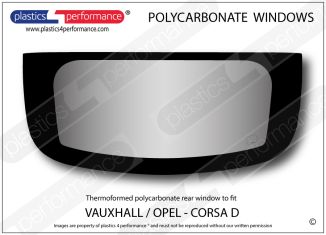 OPEL - Corsa D - Hardcoated Lexan Polycarbonate rear screen