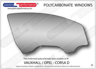 OPEL - Corsa D - Lexan Polycarbonate right front door window