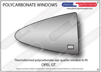 OPEL - GT - Lexan Polycarbonate right rear quarter window