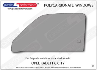 OPEL - Kadett C City - Lexan Polycarbonate left front door window
