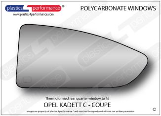 OPEL - Kadett C Coupe - Lexan Polycarbonate left rear quarter window