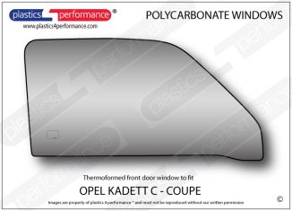 OPEL - Kadett C Coupe - Lexan Polycarbonate right front door window