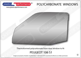 PEUGEOT - 106 S1 - Lexan Polycarbonate left front door window