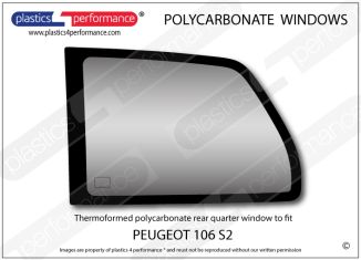 PEUGEOT - 106 S2 - Lexan Polycarbonate left rear quarter window