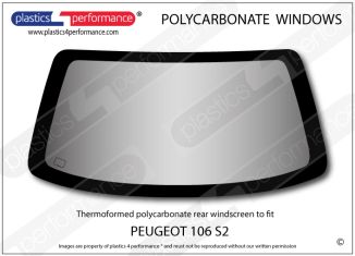 PEUGEOT - 106 S2 - Lexan Polycarbonate rear screen