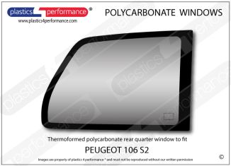PEUGEOT - 106 S2 - Lexan Polycarbonate right rear quarter window