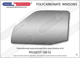 PEUGEOT 106 S2 - Lexan Polycarbonate left front door window