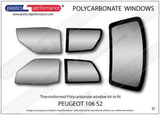 PEUGEOT 106 S2 - Lexan Polycarbonate window kit