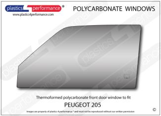 PEUGEOT 205 - Lexan Polycarbonate left front door window
