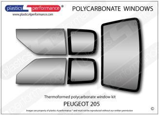 PEUGEOT 205 - Lexan Polycarbonate window kit