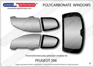 PEUGEOT - 206 - Lexan Polycarbonate window kit