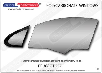 PEUGEOT 207 - Lexan Polycarbonate left front door window