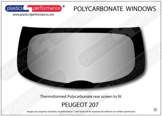 PEUGEOT - 207 - Lexan Polycarbonate rear screen