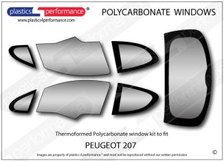 PEUGEOT 207 - Lexan Polycarbonate window kit