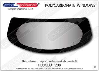 PEUGEOT - 208 - Lexan Polycarbonate rear screen