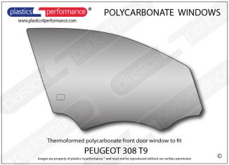 PEUGEOT - 308 T9 - Lexan Polycarbonate right front door window