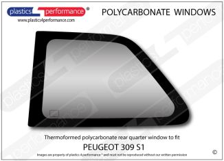 PEUGEOT - 309 S1 - Lexan Polycarbonate left hand rear quarter window