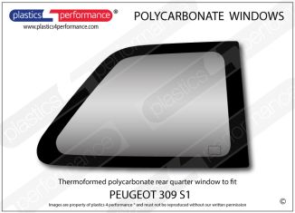 PEUGEOT - 309 S1 - Lexan Polycarbonate right  rear quarter window