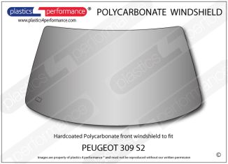 PEUGEOT 309 S2 - Hardcoated Lexan Polycarbonate front windscreen
