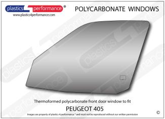 PEUGEOT - 405 - Lexan Polycarbonate left front door window