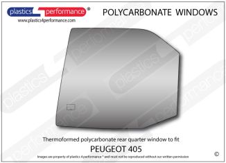 PEUGEOT - 405 - Lexan Polycarbonate left rear door window