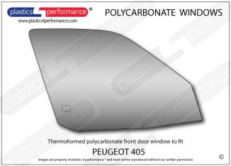 PEUGEOT - 405 - Lexan Polycarbonate right front door window