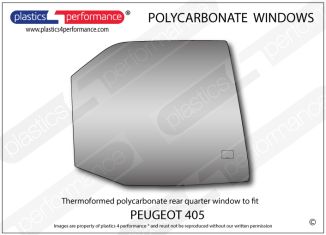 PEUGEOT - 405 - Lexan Polycarbonate right rear door window