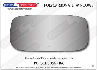 PORSCHE - 356 B/C - Lexan Polycarbonate rear screen