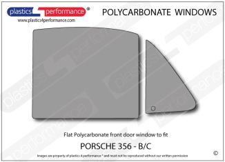 PORSCHE - 356 B/C - Lexan Polycarbonate right front door window