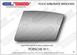 PORSCHE - 911 - Lexan Polycarbonate left front door window - drop glass