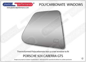 PORSCHE 924 Carerra GTS - Lexan Polycarbonate right rear quarter window
