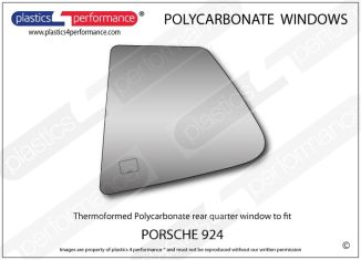 PORSCHE 924  - Lexan Polycarbonate left rear quarter window