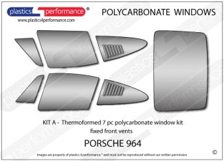 PORSCHE - 964 - Lexan Polycarbonate Louvered window kit