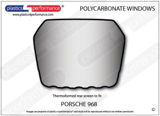 Porsche 968 Lexan polycarbonate rear screen