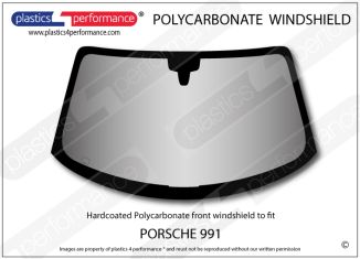 PORSCHE - 991 - Hardcoated Lexan Polycarbonate front windscreen