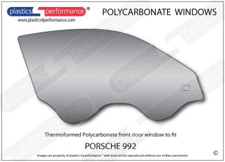 PORSCHE 992 - Lexan Polycarbonate right front door window